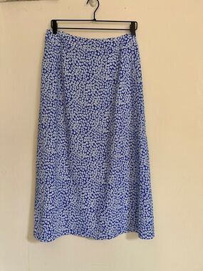 SHEIN Blue Floral Midi Skirt